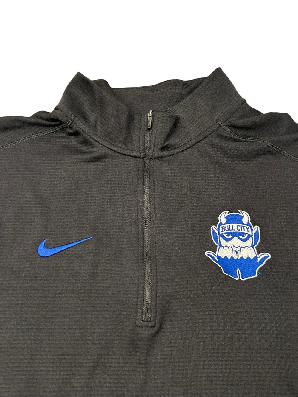 Nike Dri-Fit Black Quarter-Zip Pullover Blue Devil Bull City Logo Team Issue XXL